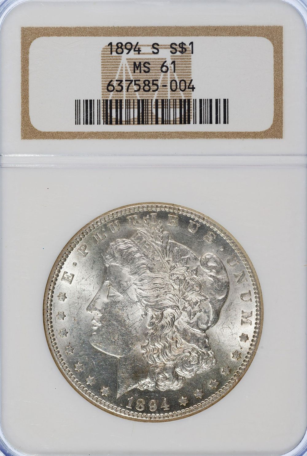 Lot 454: 1894-S $1 MS-61 NGC