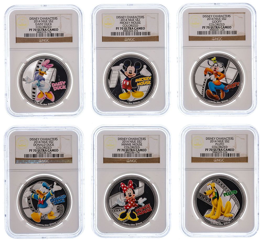 Lot 470: 2014 Disney Characters NIUE $2 Silver PF 70 Ultra Cameo