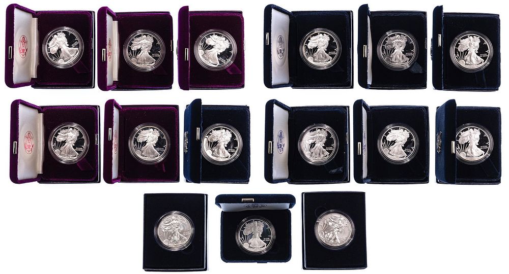 Lot 479: Silver Eagle $1 Proof Assortment