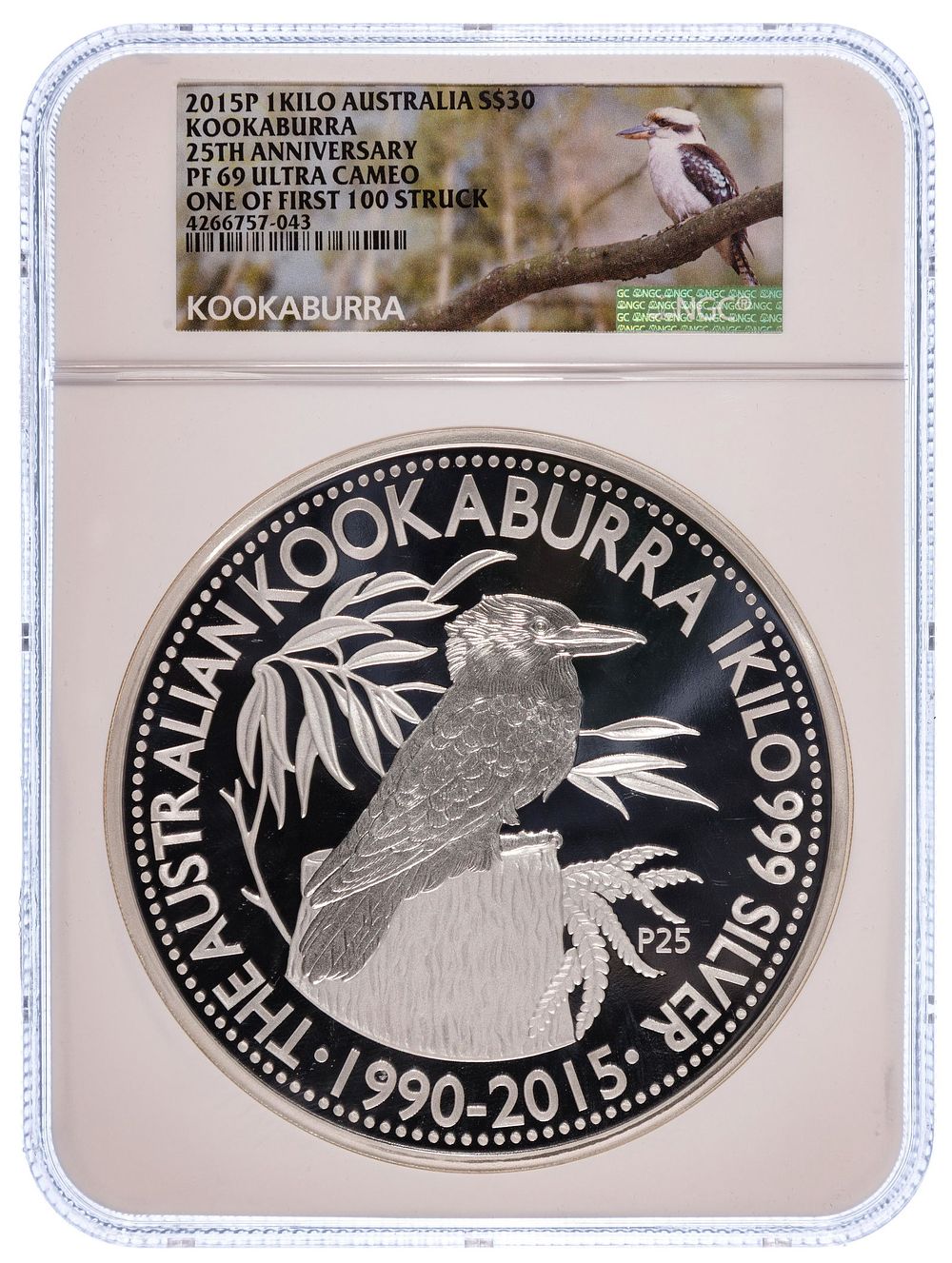 Lot 497: Australia: 2015 $30 Kookaburra 1-Kilo Silver Proof