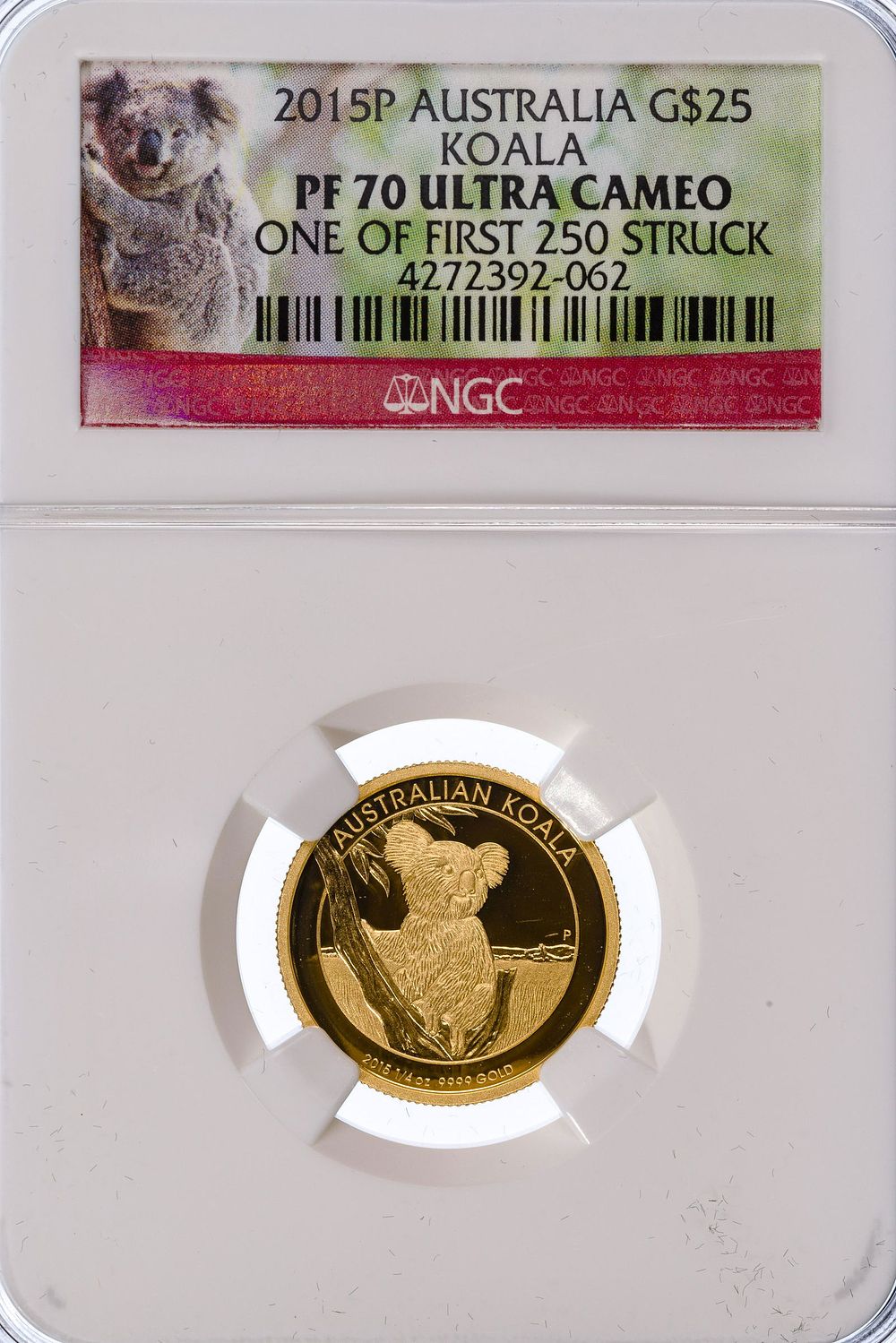 Lot 499: Australia: 2015 Koala $25 Gold PF-70 Ultra Cameo NGC