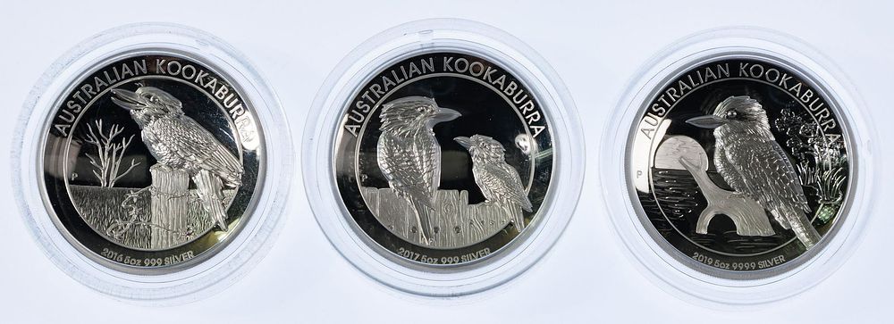 Lot 503: Australia: Kookaburra 5oz Silver Proof Coin Assortment
