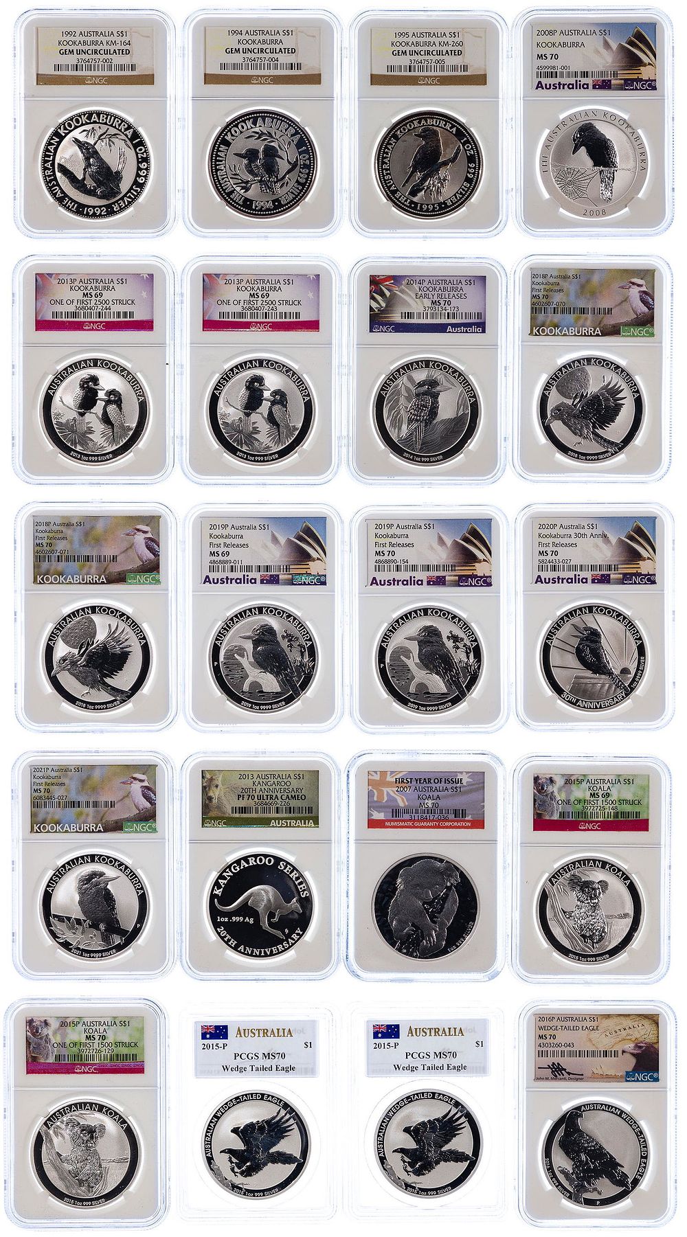 Lot 504: Australian: Silver $1 Graded Assortment
