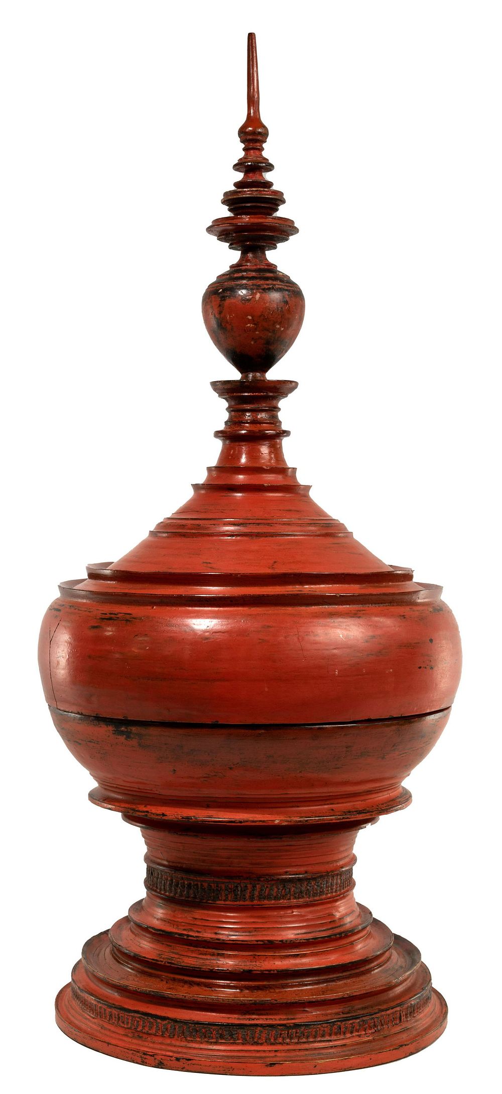 Lot 162: Burmese Lacquer Offering Vessel