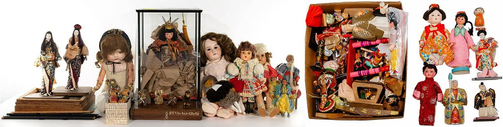 Lot 174: Asian Doll and Case Assortment
