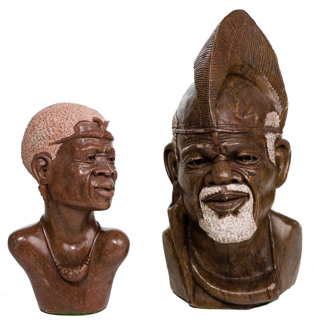 Lot 177: African 'Shona' Style Carved Stone Busts