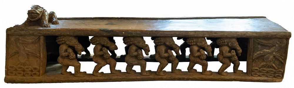 Lot 178: African Bamileke Carved Wood Bed