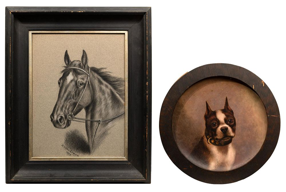 Lot 211: Harry Lyman (American, 1855-1933) Animal Portraits