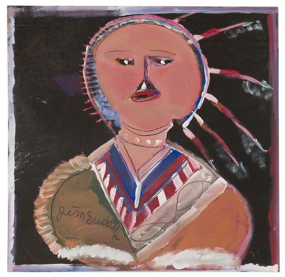 Lot 216: Jimmy Lee Sudduth (American, 1910-2007) 'The Indian'