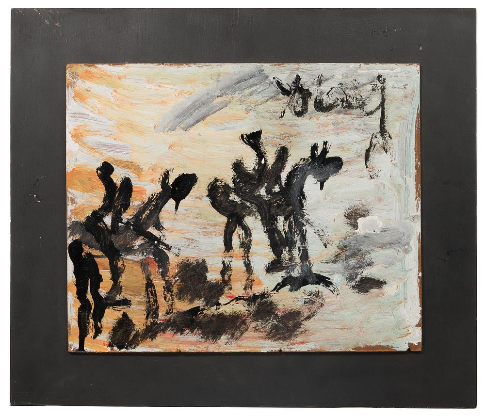 Lot 228: Purvis Young (American, 1943-2010) Oil on Masonite
