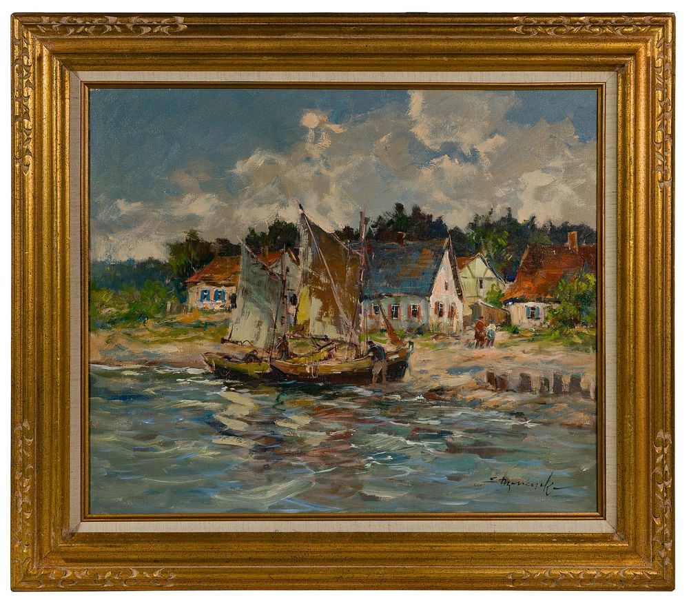 Lot 248: Eugeniusz Dzierzenki (Poland, 1905-1990) 'The Landing'
