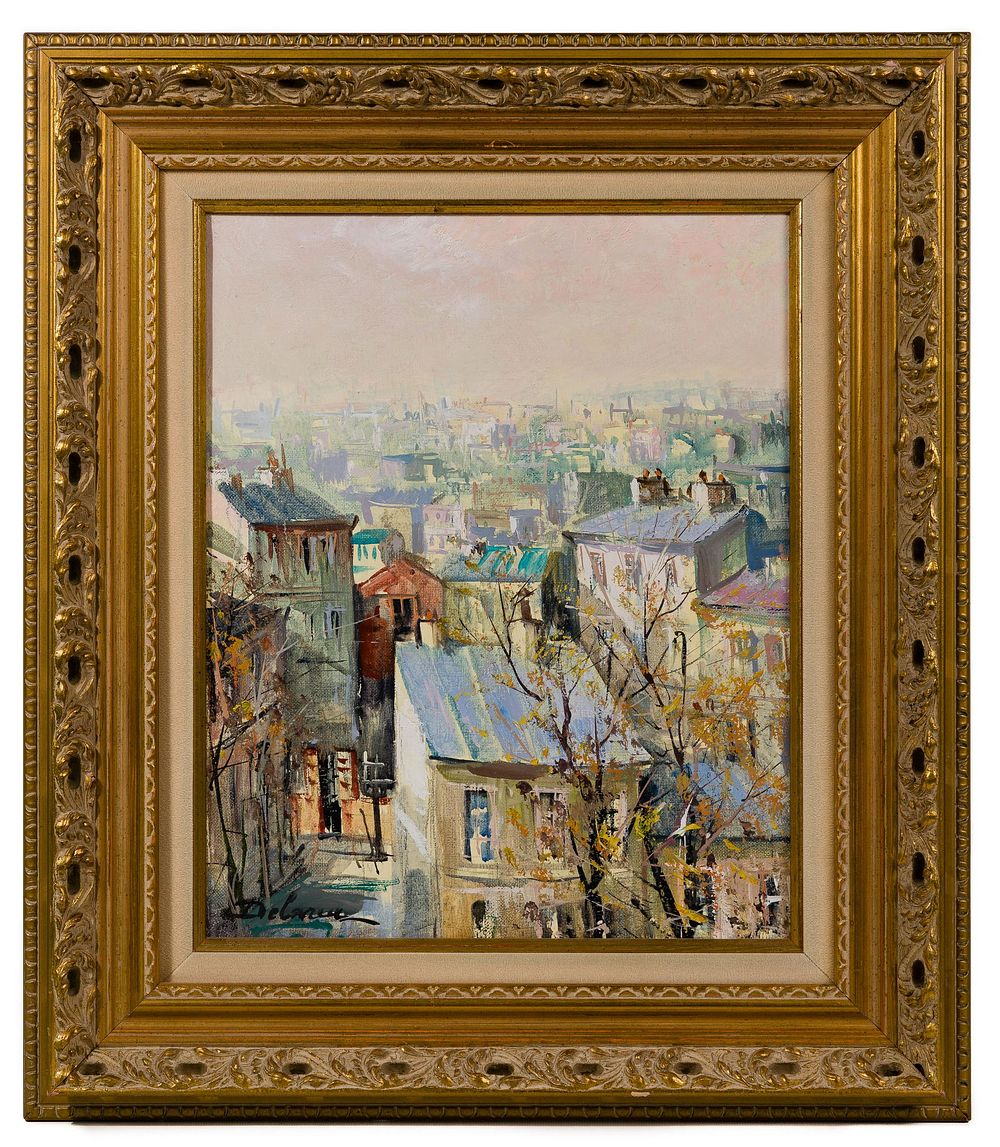 Lot 250: Lucien Delarue (French, 1925-2011) 'Parisian View' Oil