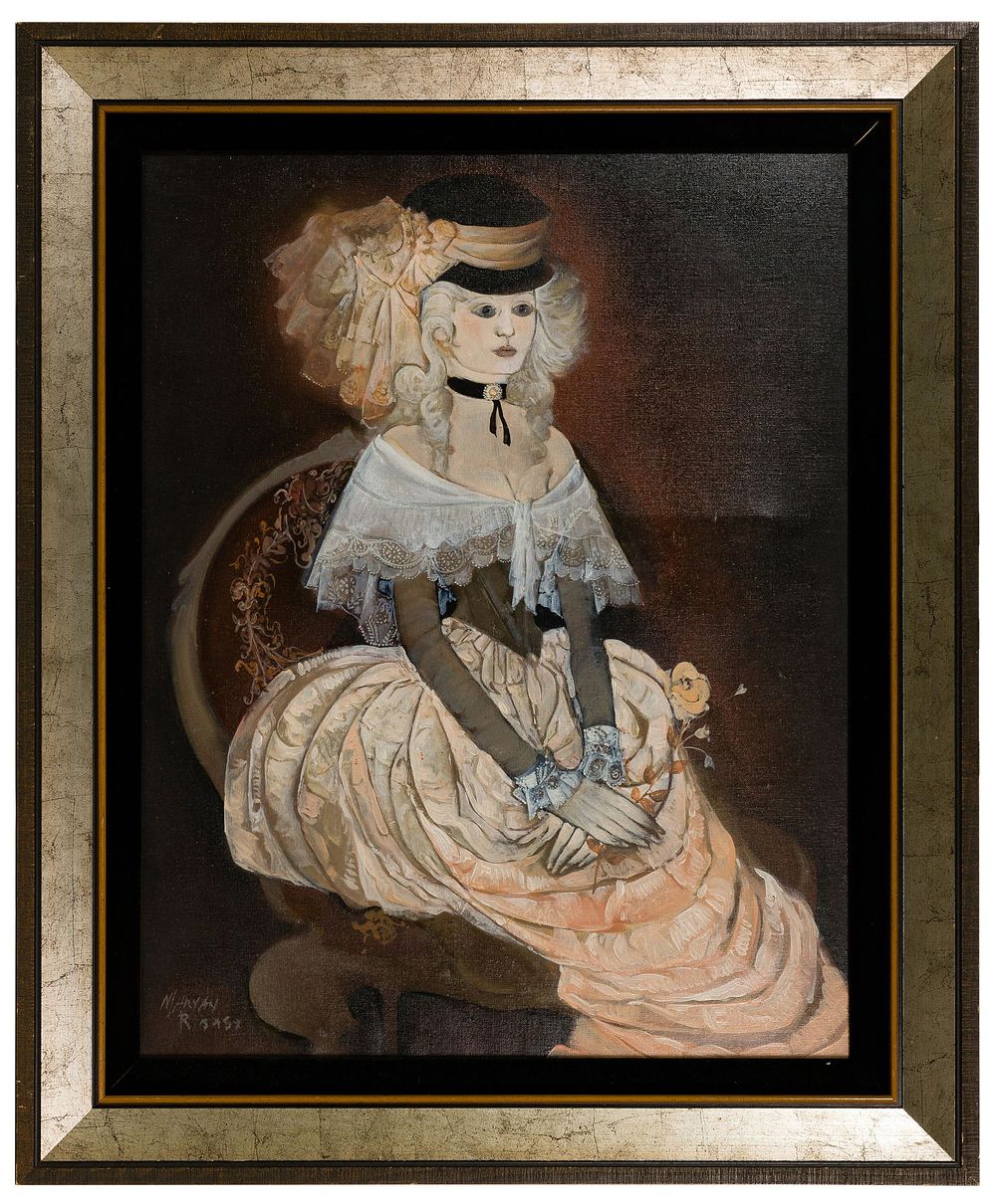 Lot 252: Maryan Ribas (Spanish, b.1925) 'Enchanting Beauty' Oil