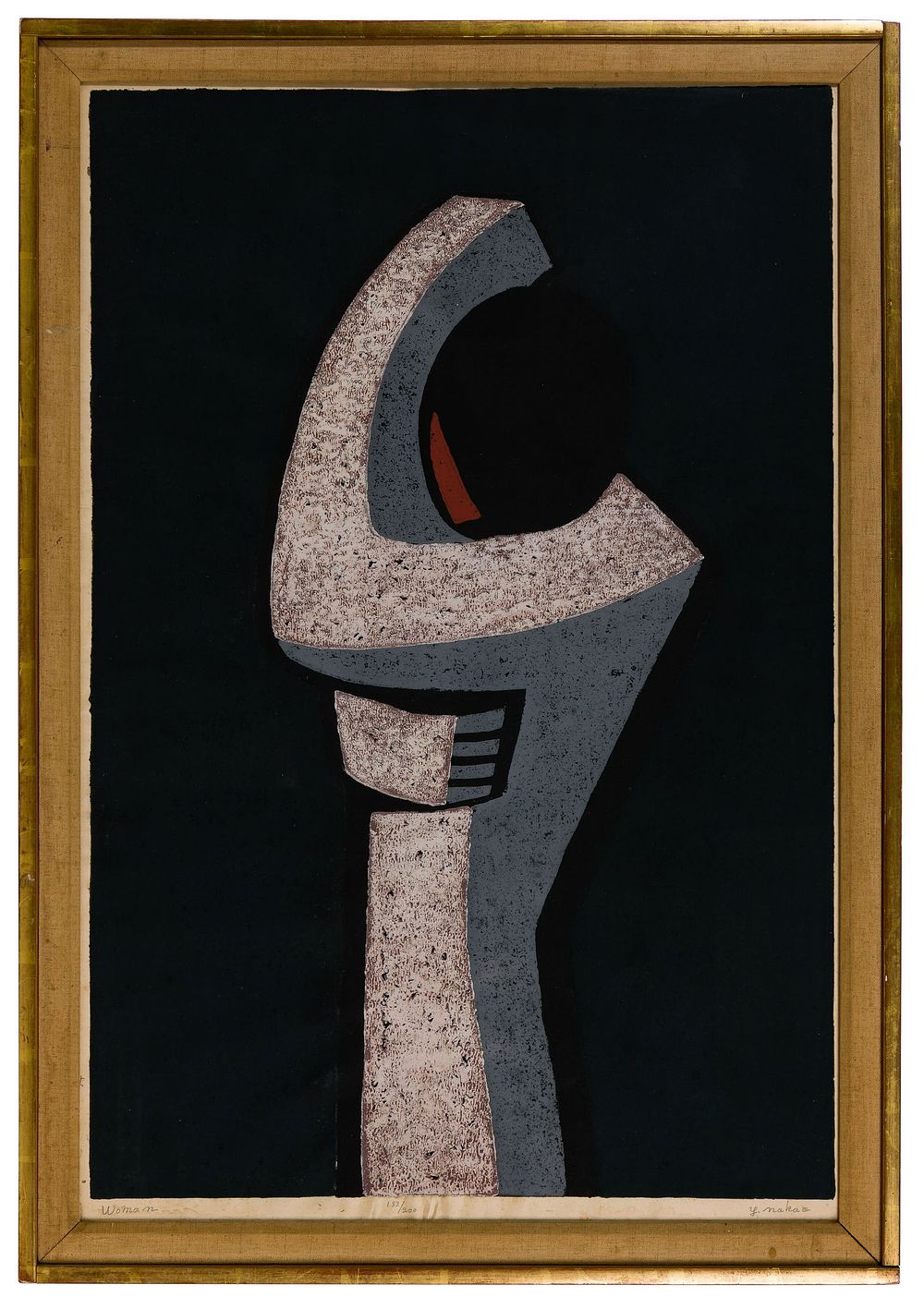 Lot 261: Nakao Yoshitaka (Japanese, 1911-1994) 'Woman' Woodblock