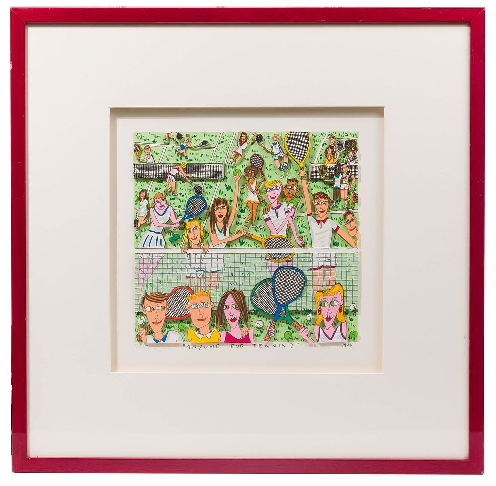 Lot 274: James Rizzi (American, 1950-2011) 'Anyone for Tennis?'