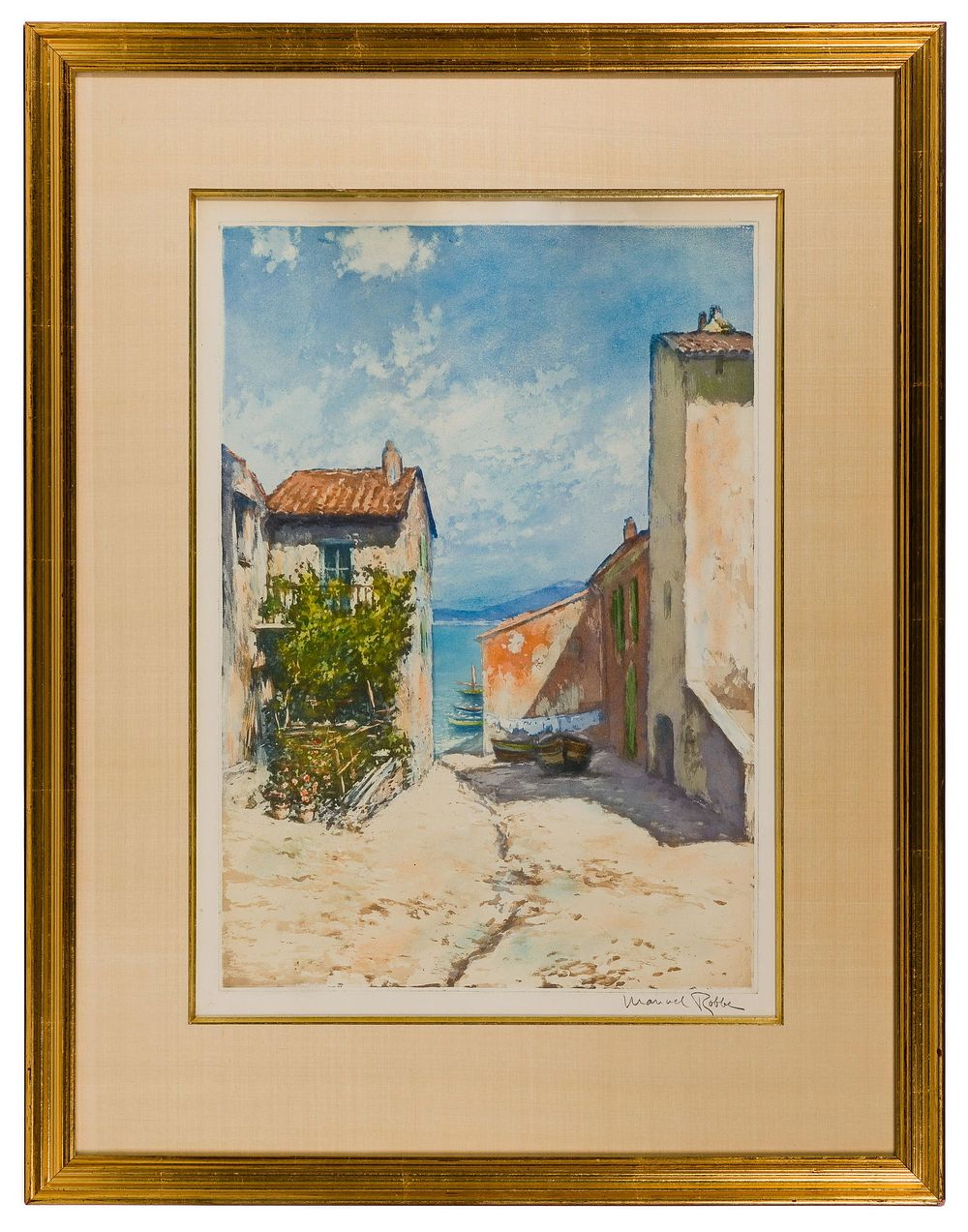 Lot 280: Manuel Robbe (French, 1872-1936) 'Rue a Saint-Tropez'