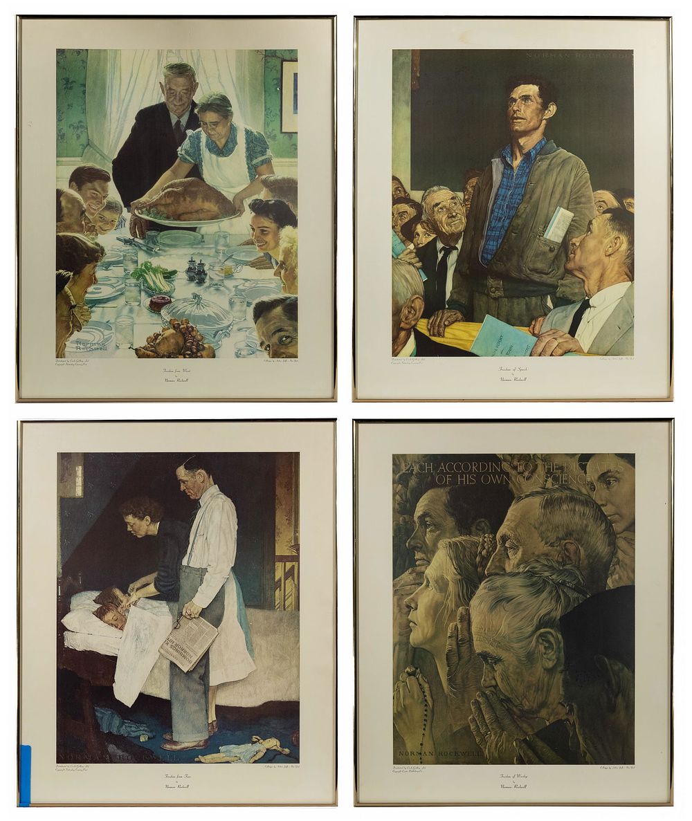 Lot 282: Norman Rockwell (American, 1894-1978) 'Four Freedoms'