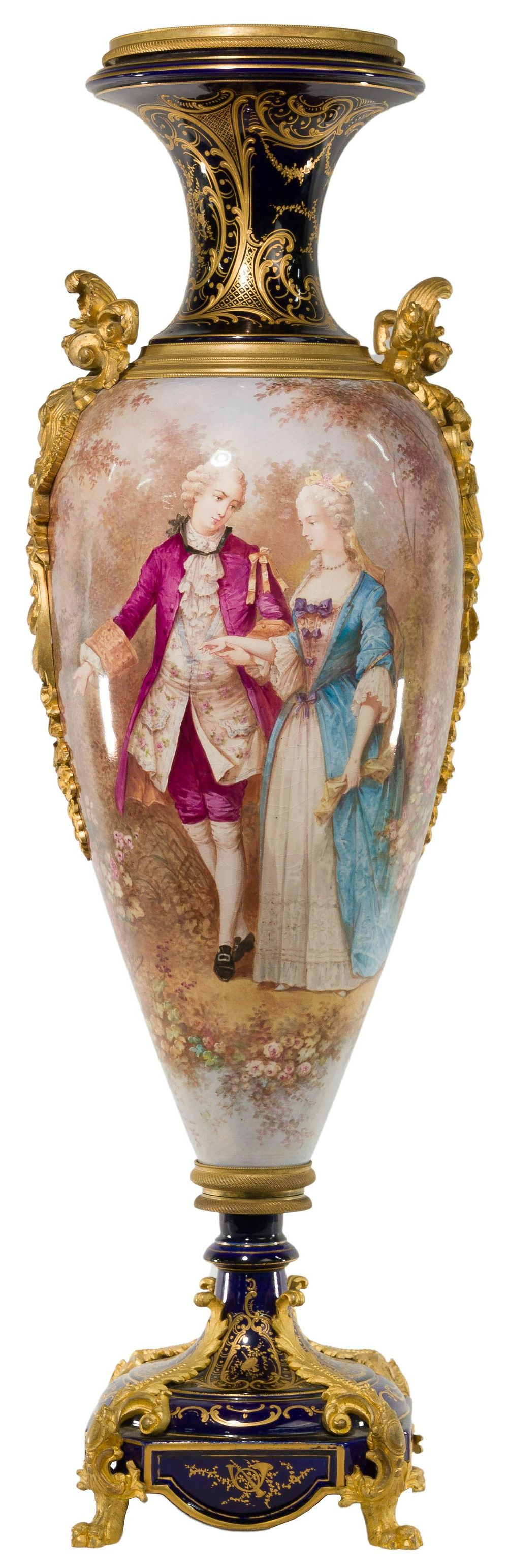 Lot 352: Sevres Style Porcelain and Ormolu Urn
