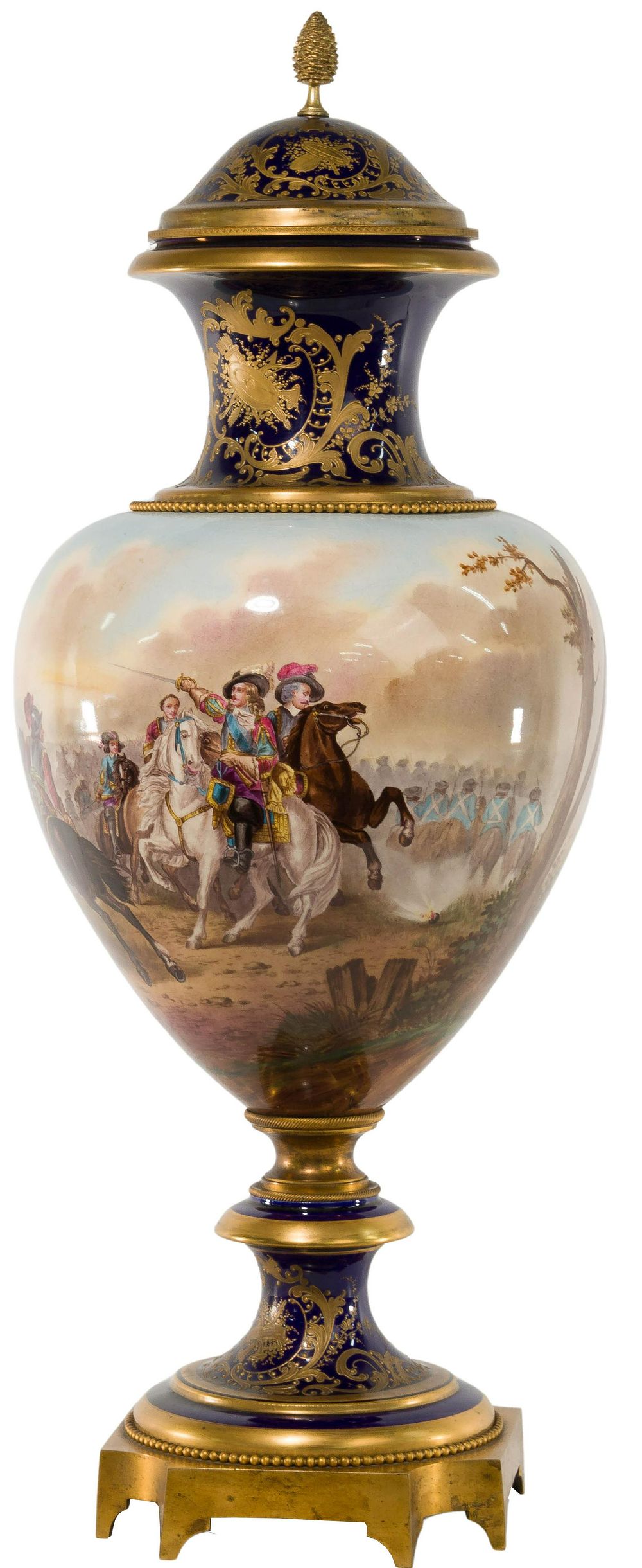 Lot 353: Sevres Style Porcelain and Ormolu Urn with Lid