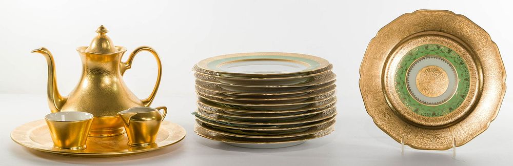 Lot 367: Pickard Tea Service and Plate Assortment