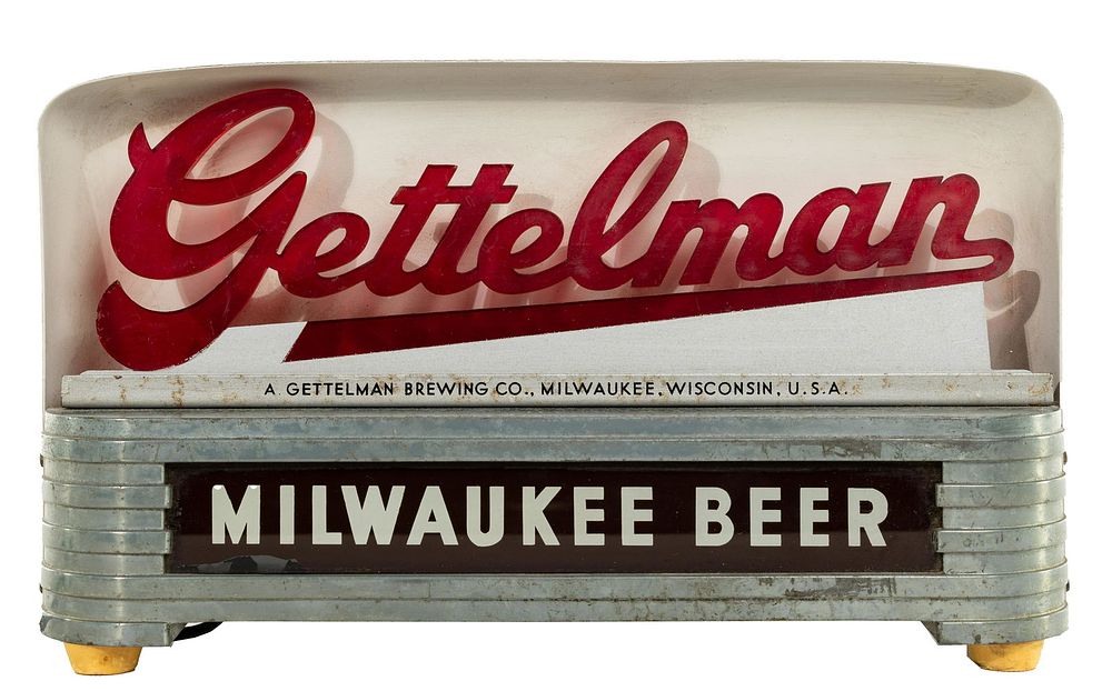 Lot 375: Milwaukee Beer 'Gettelman' Advertising Sign