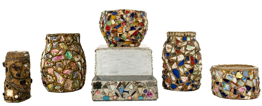 Lot 406: Folk Art Memory Jug Assortment