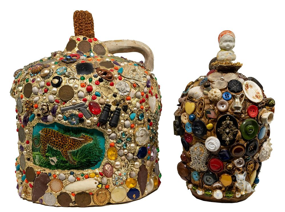 Lot 408: Folk Art Memory Jugs