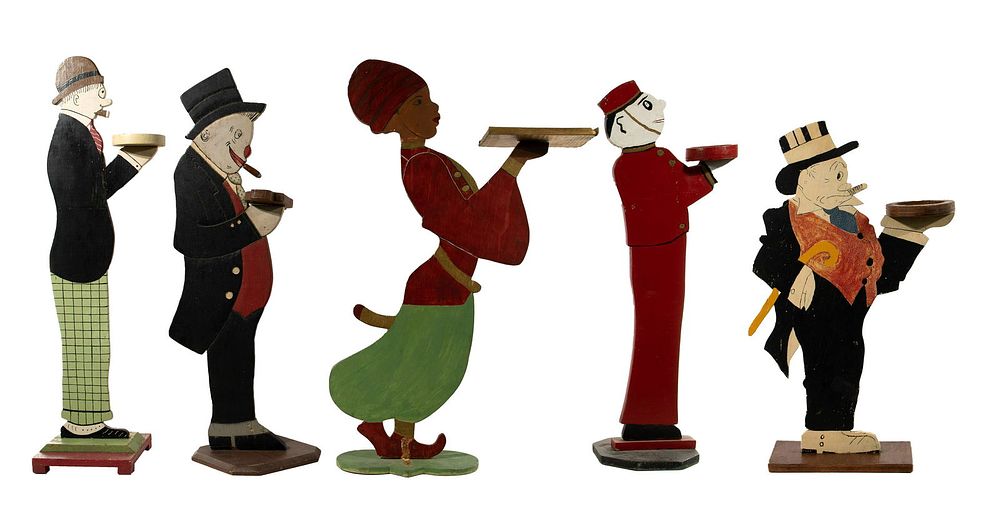 Lot 412: Folk Art Butler Stand Assortment