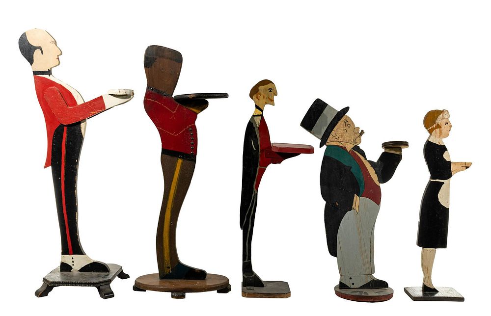 Lot 413: Folk Art Butler Stand Assortment
