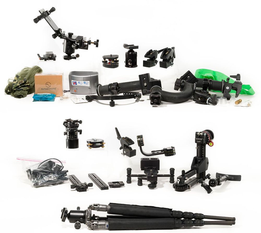 Lot 448: Camera Tripod and Tripod Head Assortment