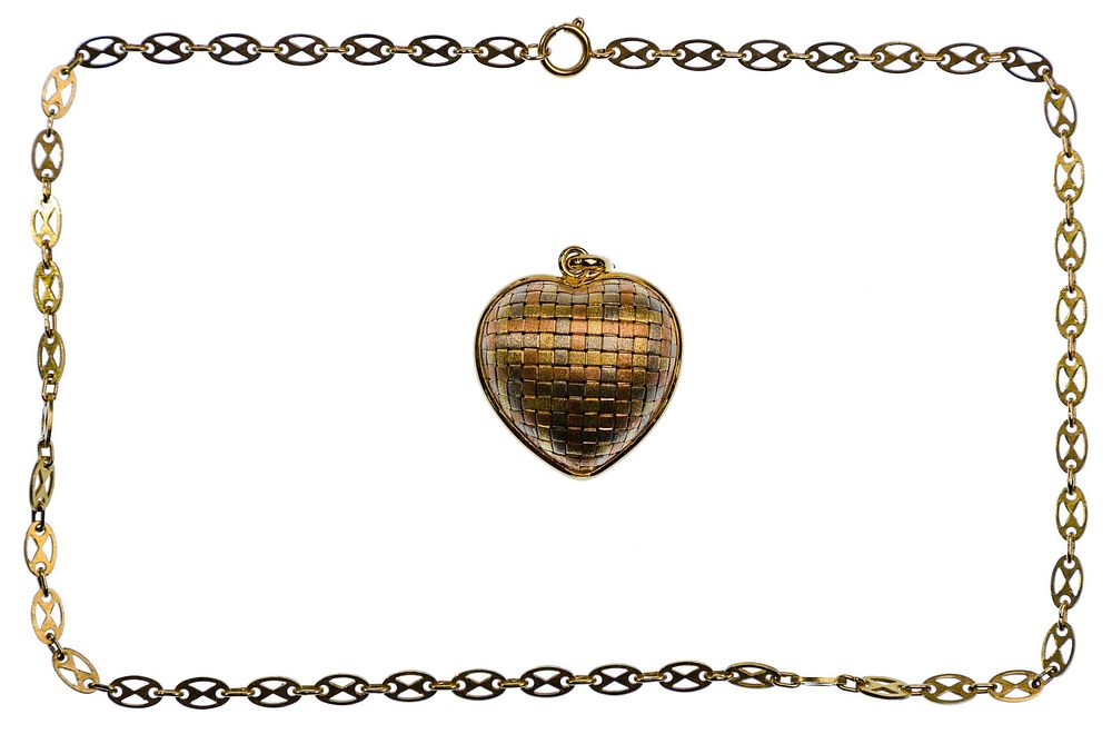 Lot 490: 18k Gold Pendant and Necklace
