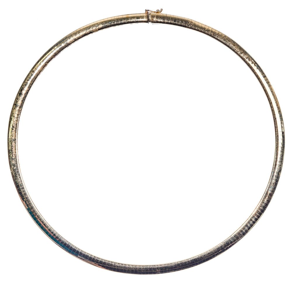 Lot 506: 14k Yellow Gold Omega Choker Necklace