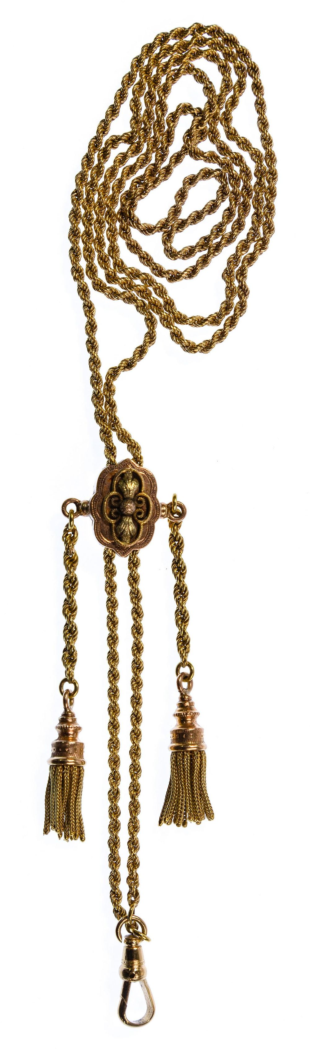 Lot 529: Gold Watch Chain with Slide