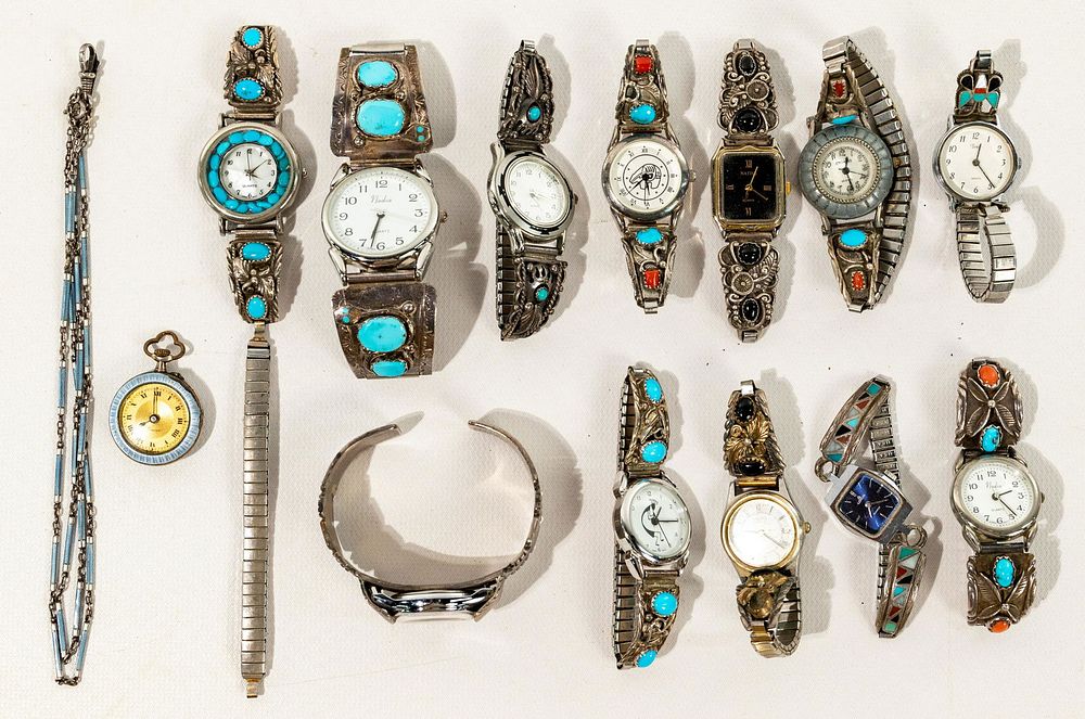 Lot 583: Silver Shoulder Wrist Watch Assortment
