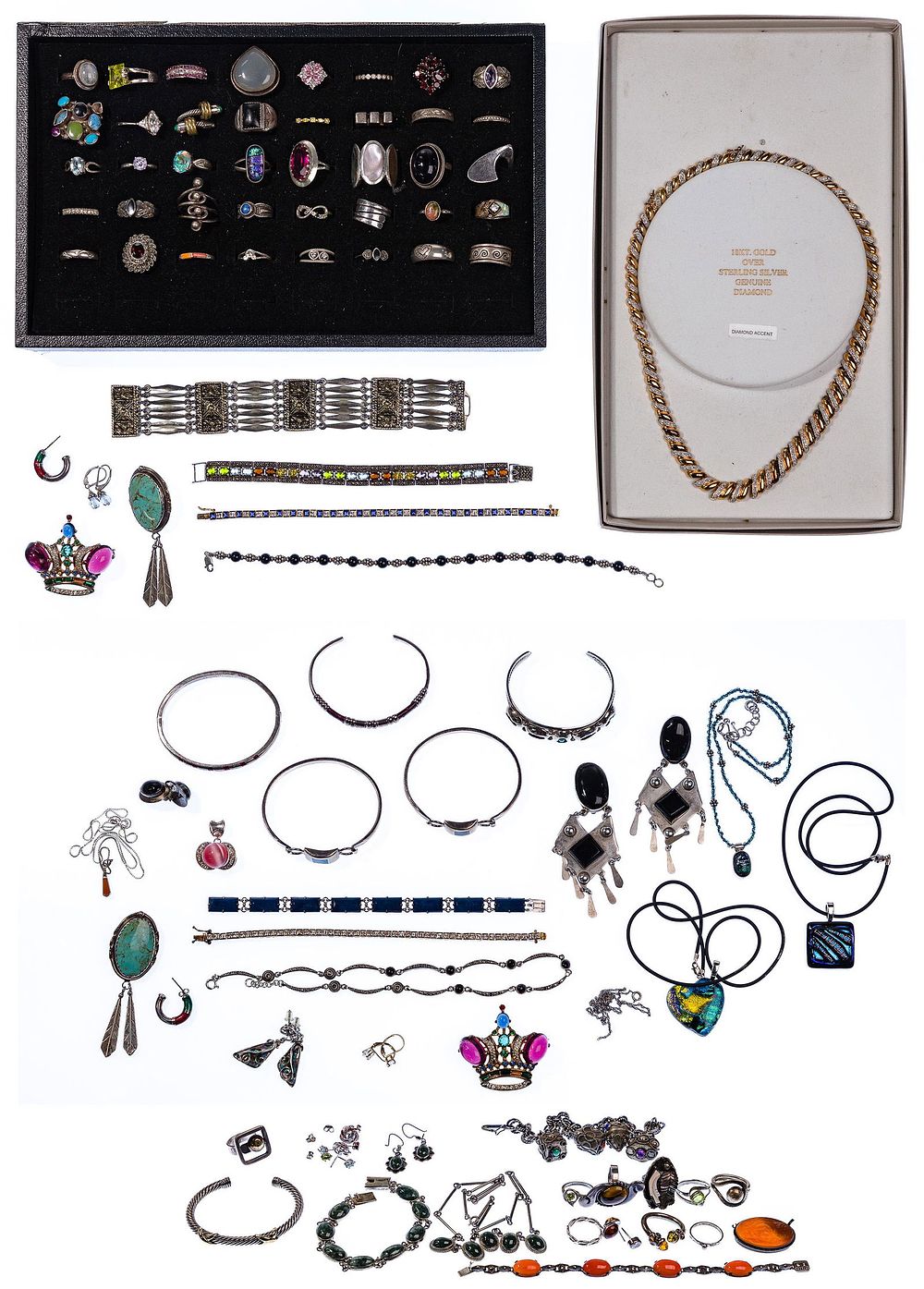 Lot 595: Sterling Silver Jewelry Assortment