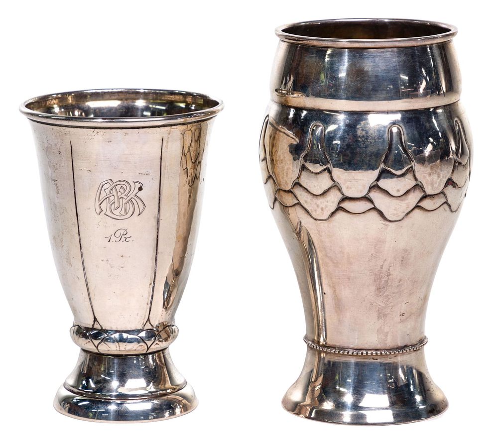 Lot 614: Christian F. Heise European Silver (826) Cups