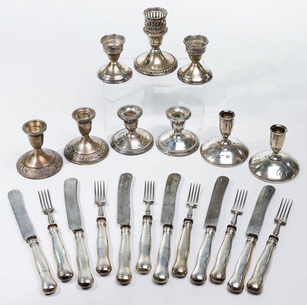 Lot 626: Sterling Silver and European Silver (800) Hollowware