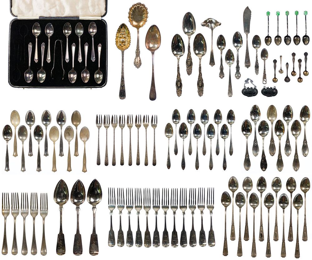 Lot 627: Sterling Silver and Coin Silver Assortment