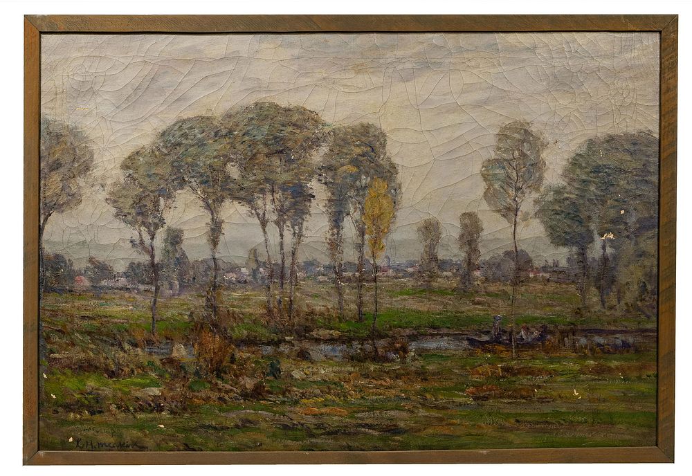 Lot 182: Lewis Henry Meakin (American, 1850-1917) Oil on Canvas
