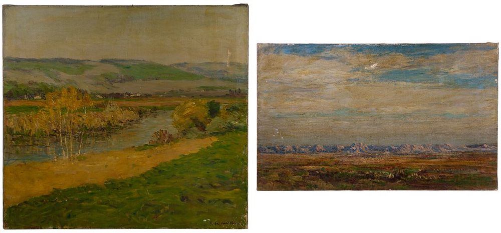 Lot 184: Lewis Henry Meakin (American, 1850-1917) Oils on Canvas