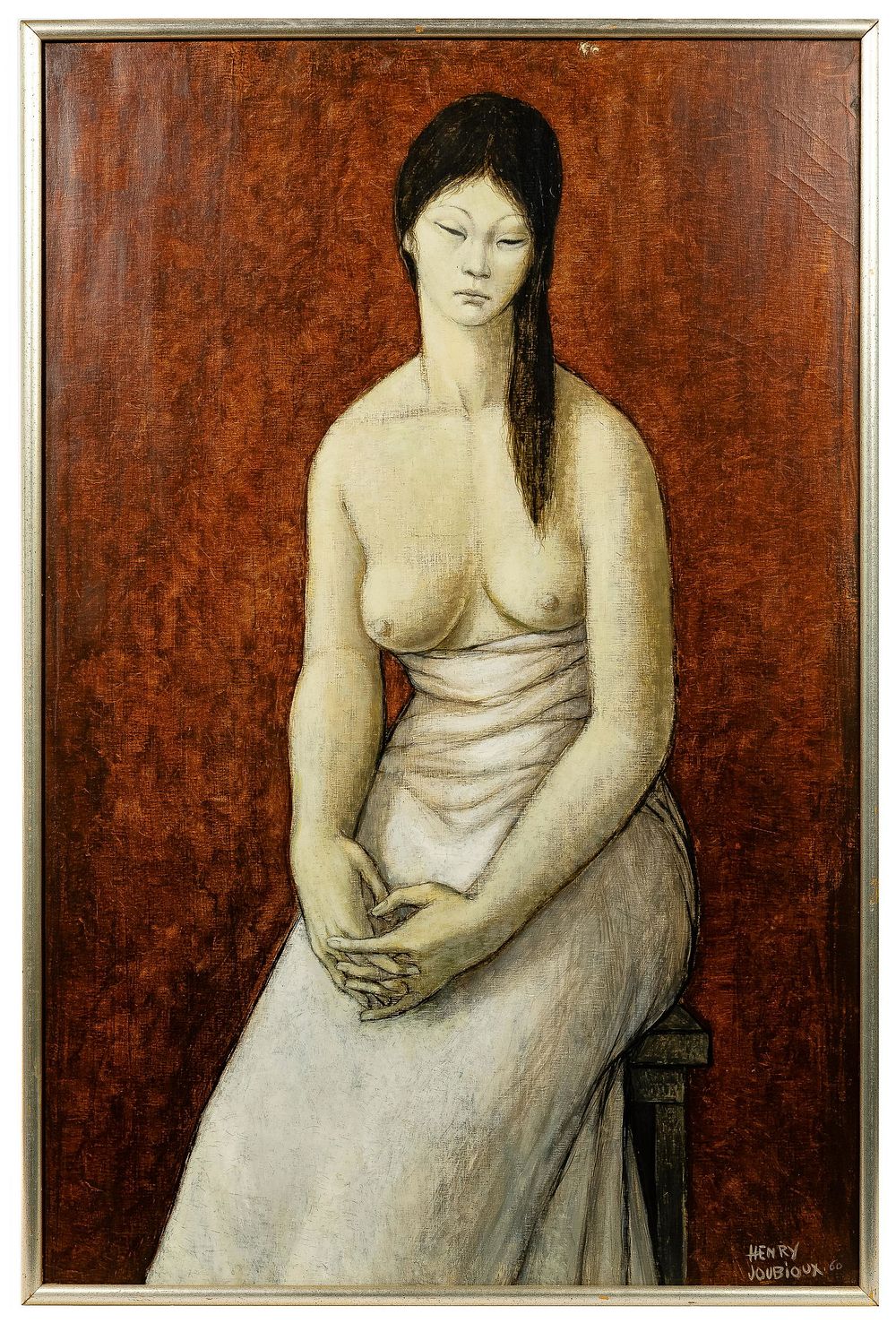 Lot 196: Henry Joubioux (French, 1924-1986) 'Laotienne au Fond