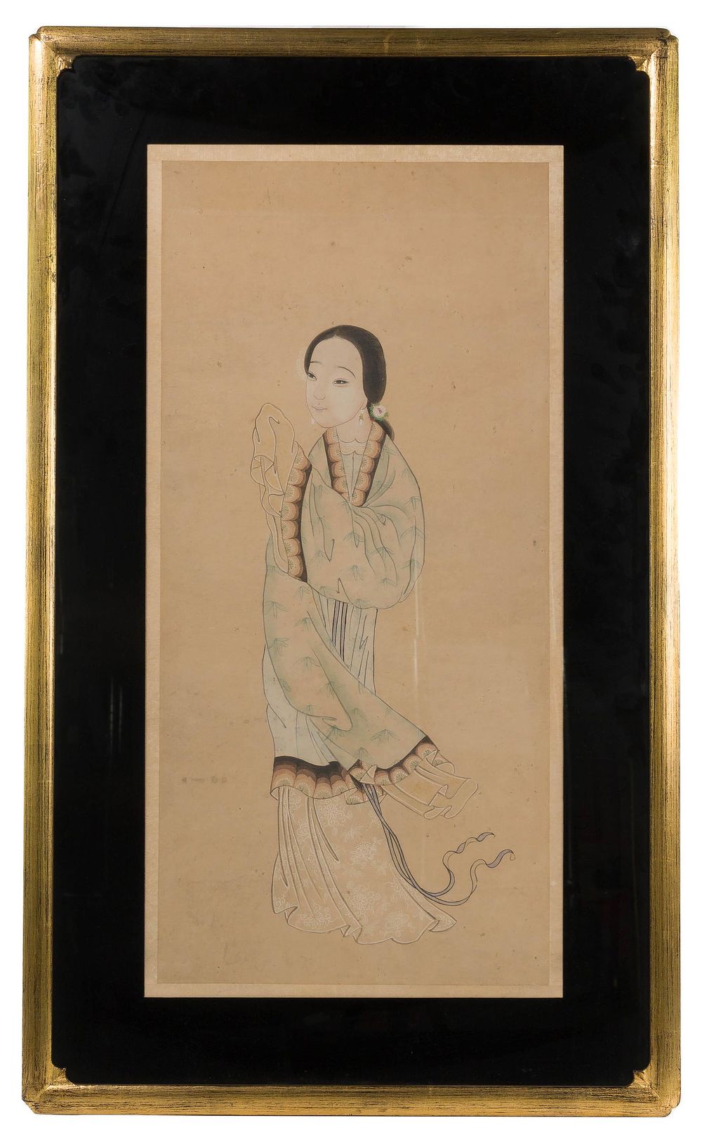 Lot 214: Chinese Gouache on Paper Portrait