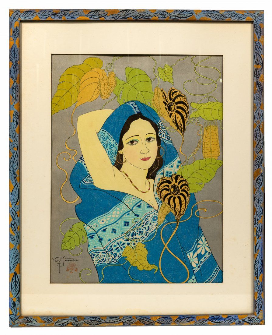 Lot 225: Paul Jacoulet (French / Japanese, 1896-1960) 'The Giant