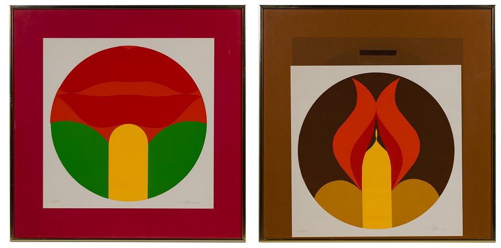 Lot 235: MCM Op-Art Style Serigraphs