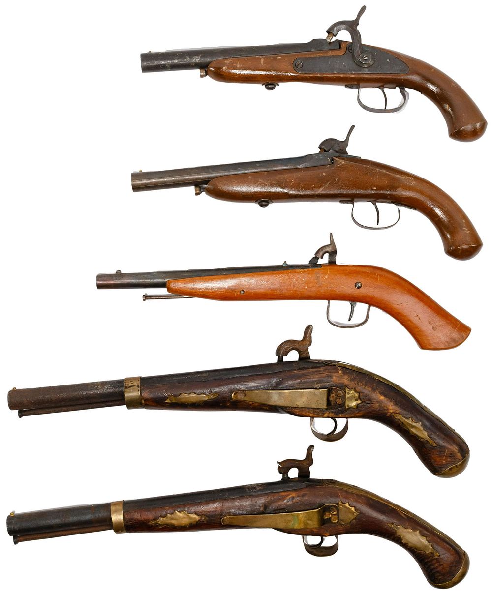 Lot 295: Decorative Wood Black Powder Gun Assortment