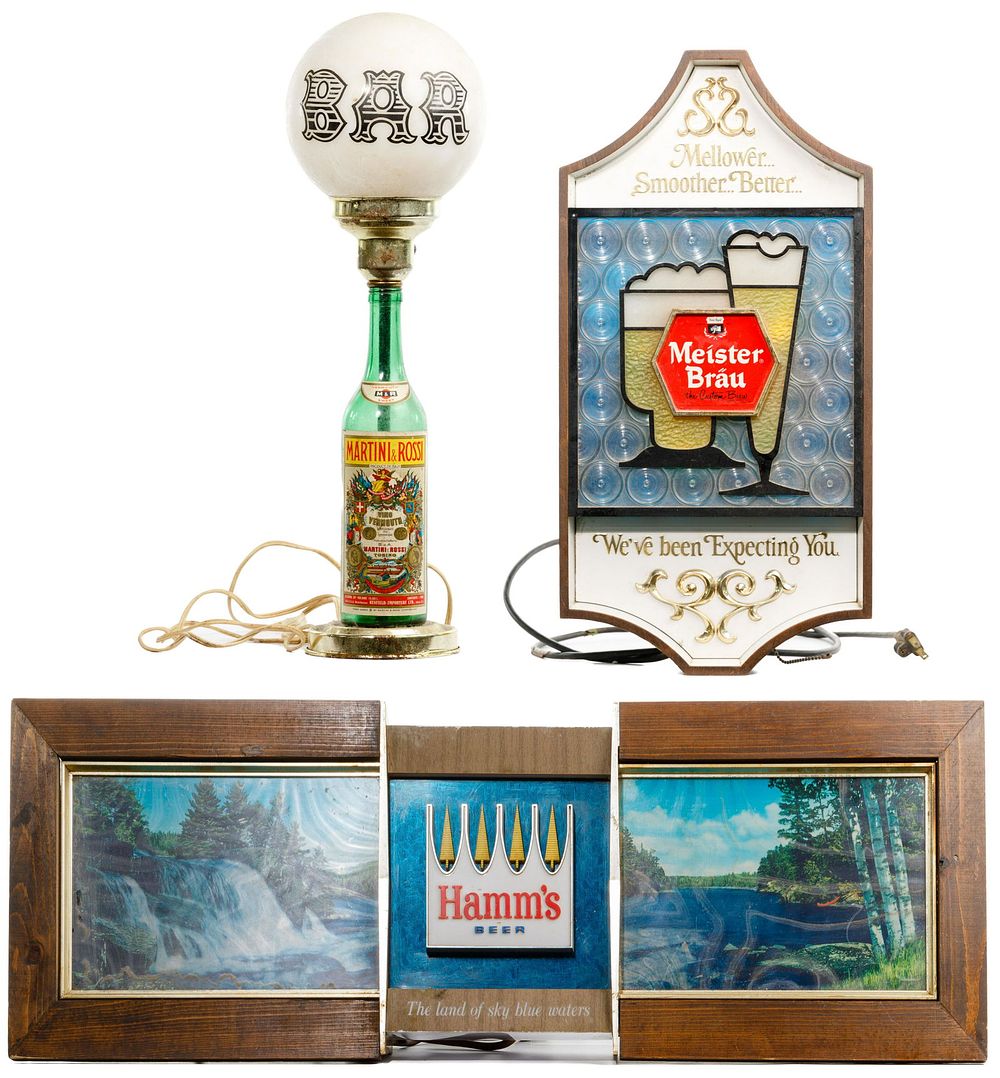 Lot 301: Hamm's Panoramic 'Rippler' Beer Sign