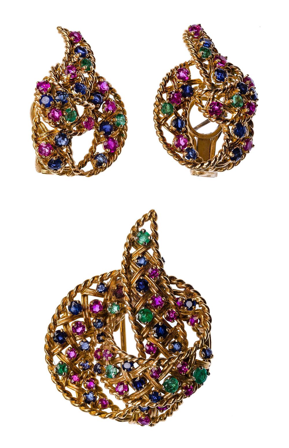 Lot 389: 18k Yellow Gold and Semi-Precious Gemstone Jewelry