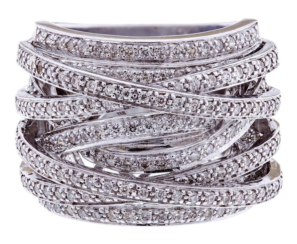 Lot 402: 14k White Gold and Diamond Ring