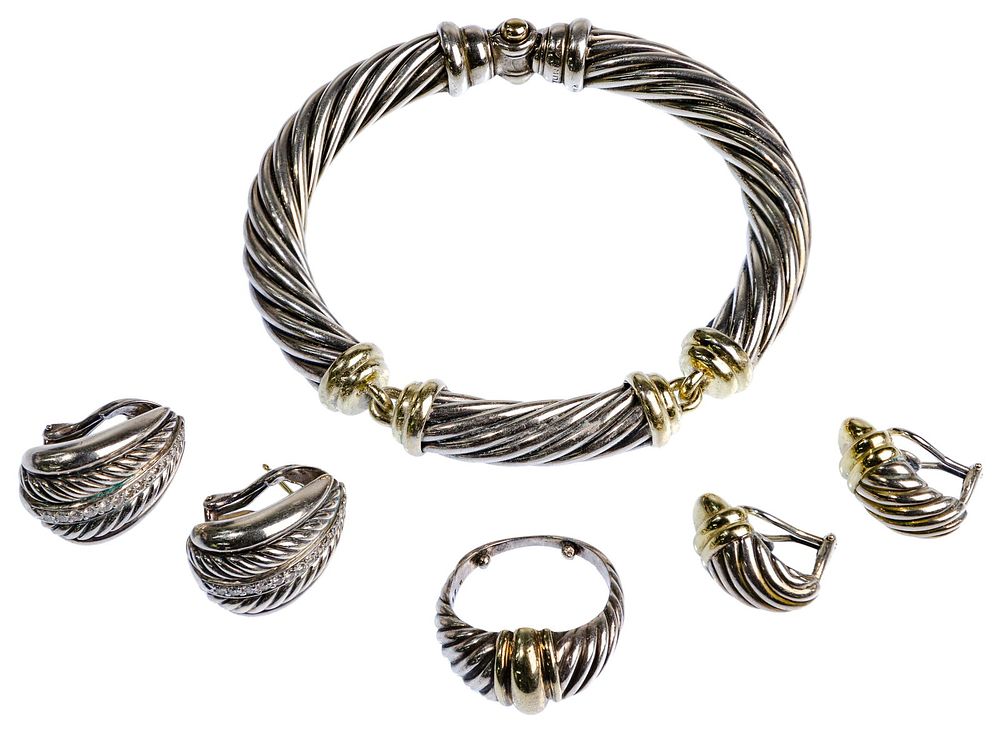 Lot 488: David Yurman Sterling Silver and 14k Gold Jewelry