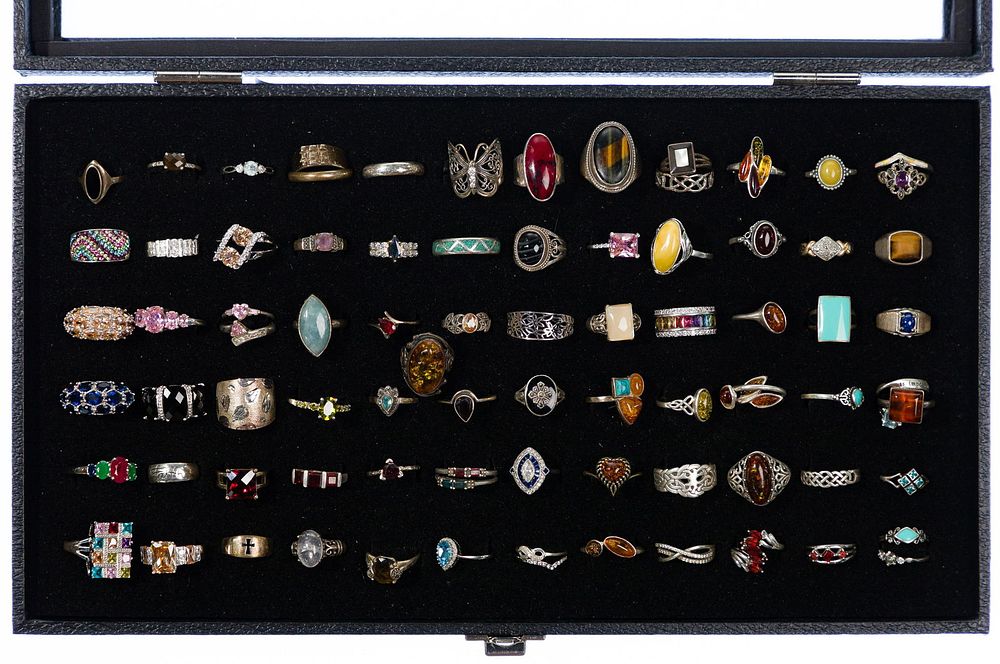 Lot 500: Sterling Silver Ring Assortment